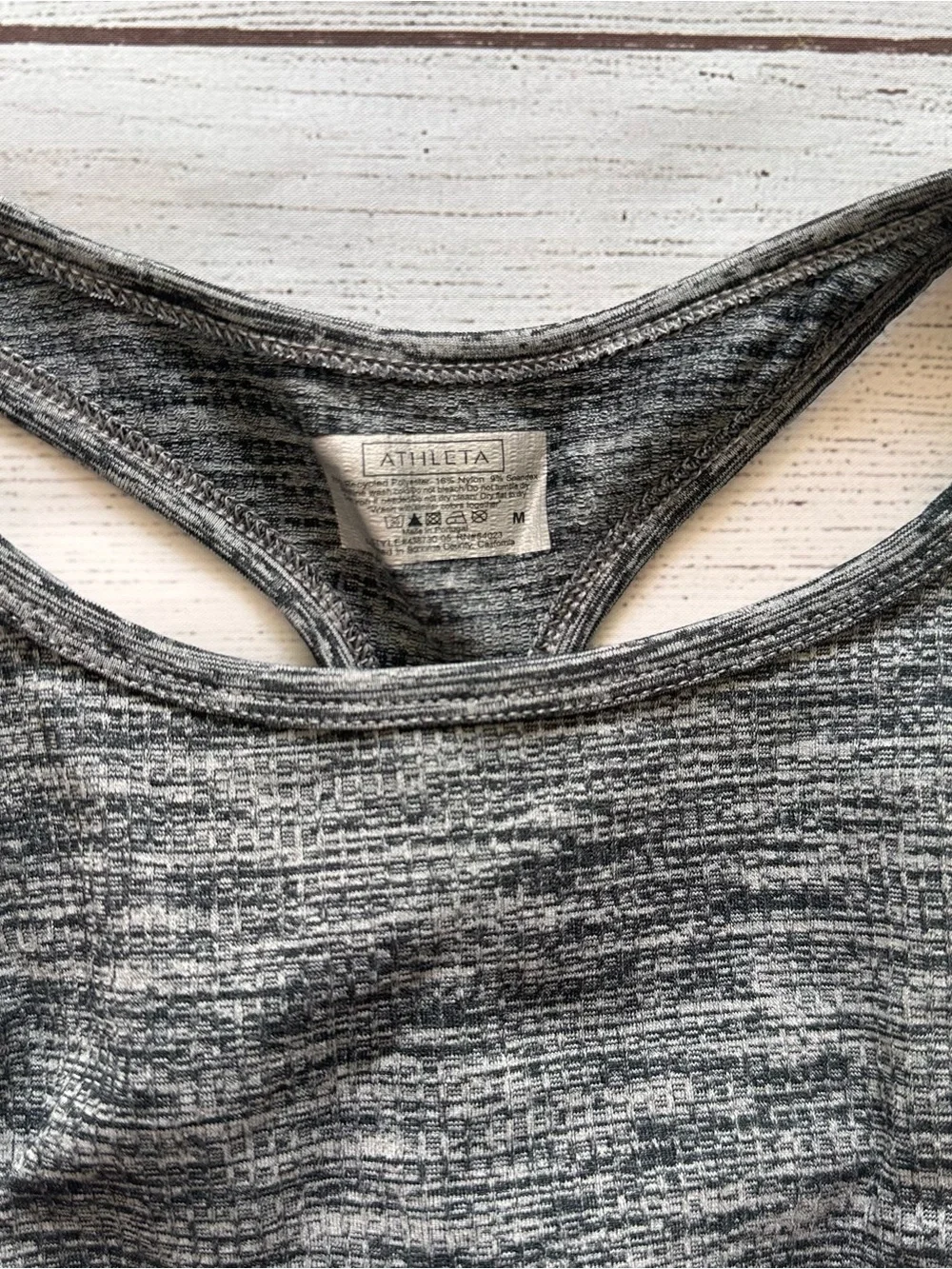 Athleta Tank Top Womens M Medium Gray Renew Seamless Racerback Fitted Stretch